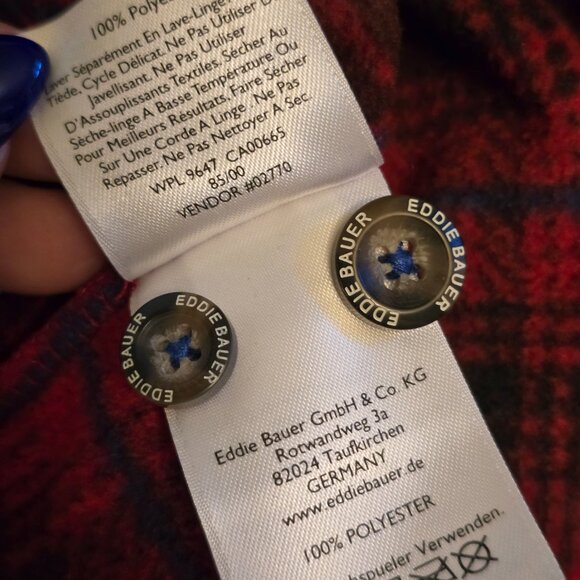 NWOT  -  Men's EDDIE BAUER Plaid Fleece sz TL - Picture 5 of 5